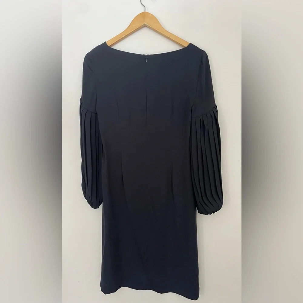 Tara Jarmon Paris Pleated Puff Sleeve Dress — Made in France | Size 38 small - Picture 4 of 10